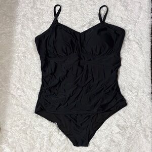 NWT Aqua Eve Black One Piece Swimsuit Size 24W